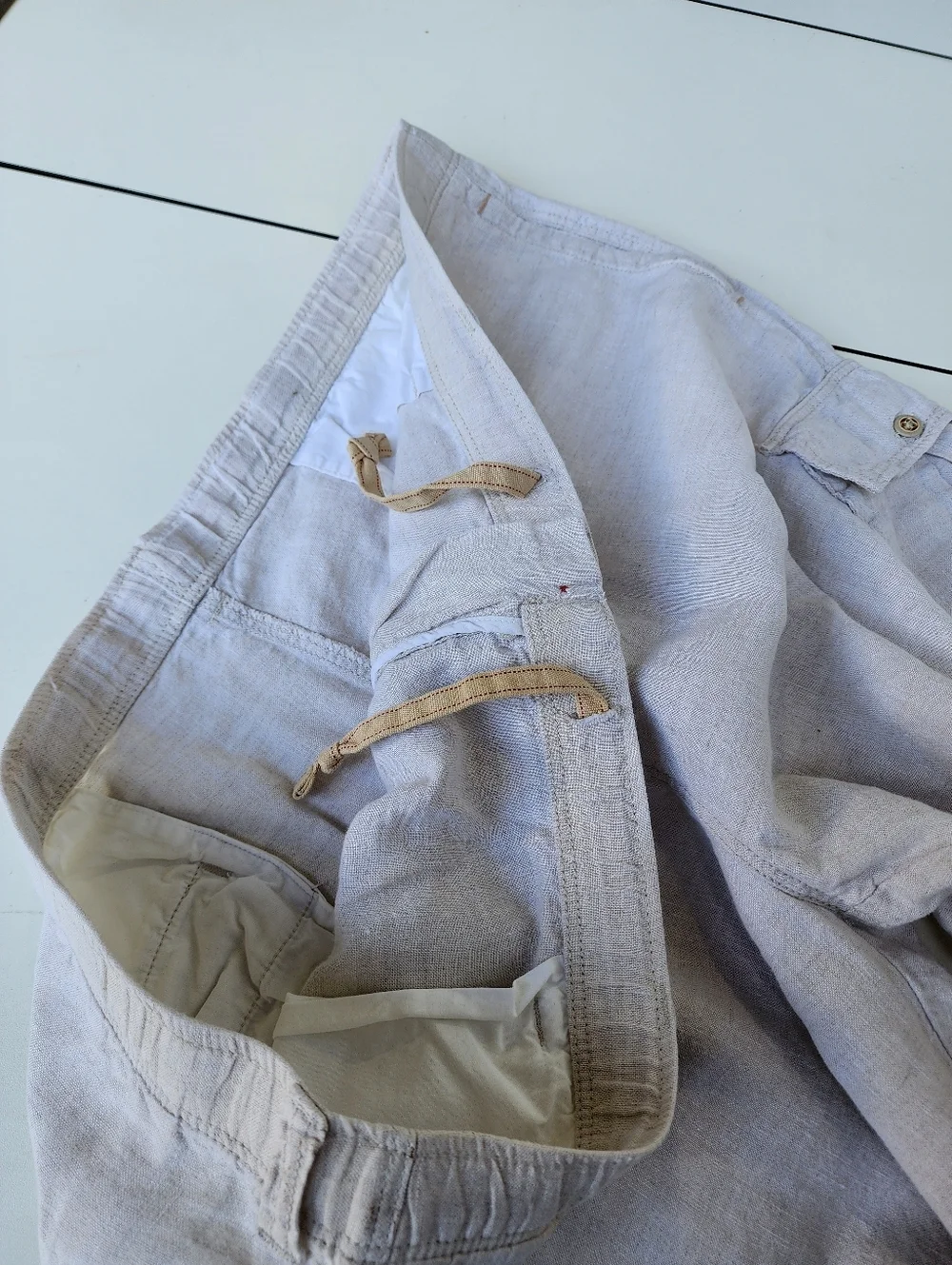 Tommy Bahama Relax Cargo Pants Mens Beige Cream Lightweight 100% Linen XL